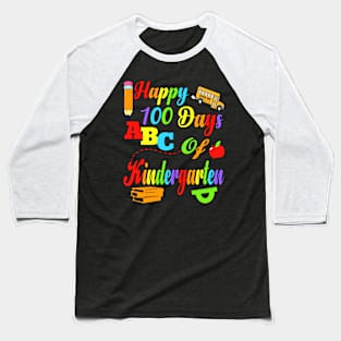 Happy 100 Days of Kindergarten Kids Teachers 100 Days of School Baseball T-Shirt